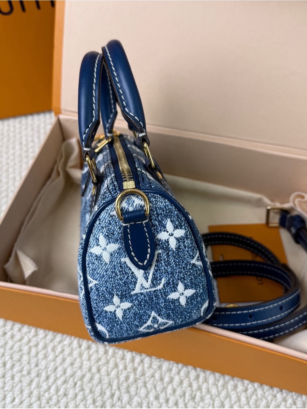 Rare Auth Louis Vuitton Denim Nano Speedy - Picture 4 of 5